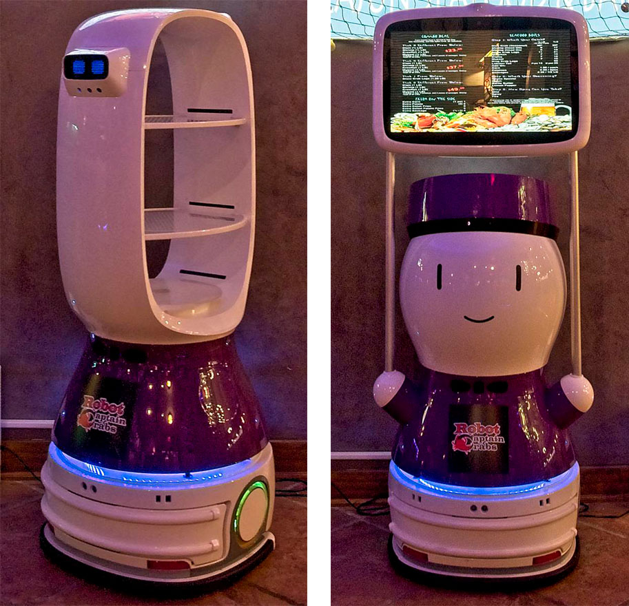 Robot Captain Crabs Cajun Seafood & Bar Robots Waiters - YellRobot