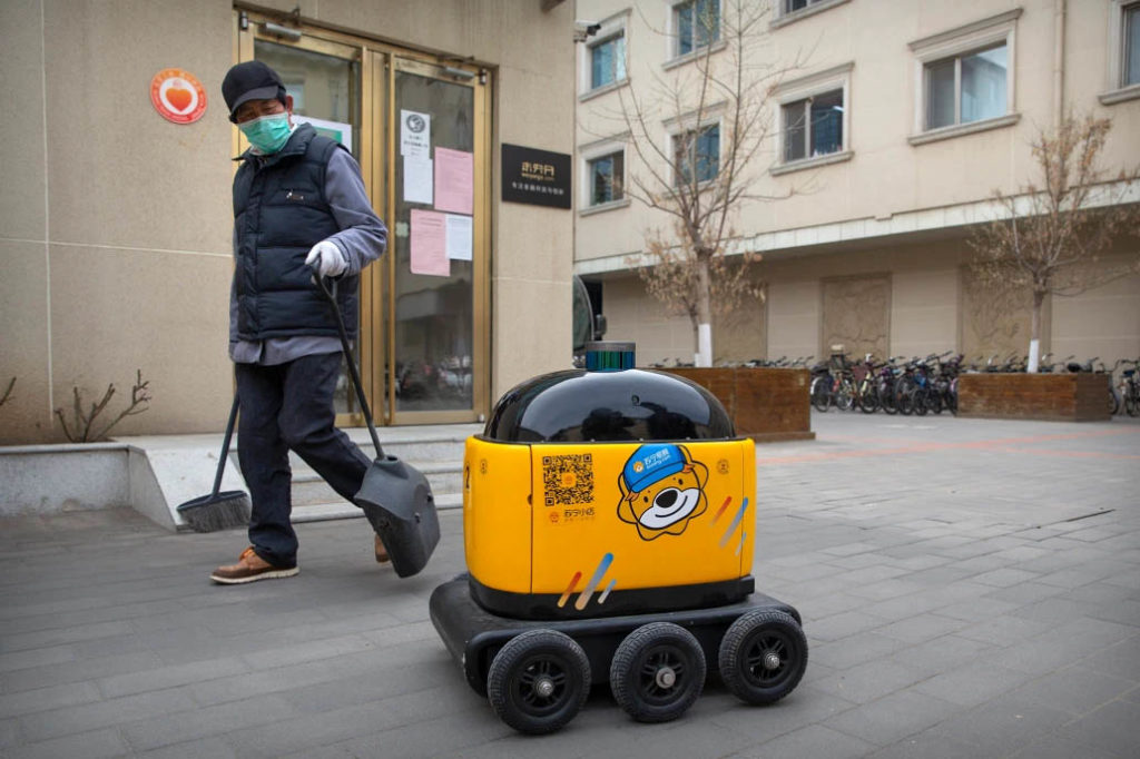 RoboPony delivery robot coronavirus Zhen Robotics