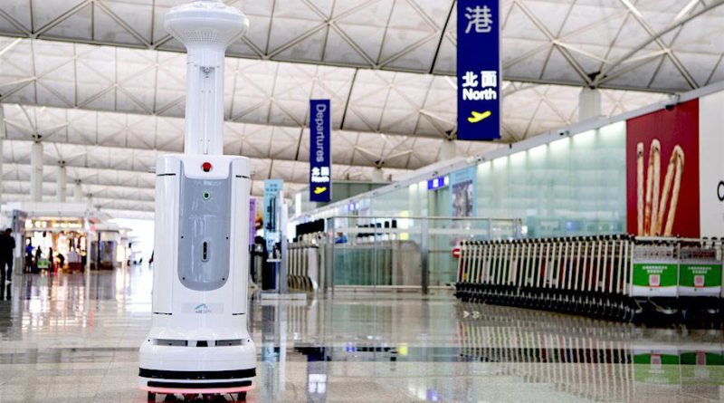 Hong Kong coronavirus robot airport - YellRobot